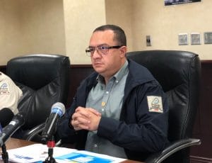 Ministro de Justicia y Paz, Gerald Campos, durante una conferencia de prensa. (Paulo Villalobos | CRHoy.com)