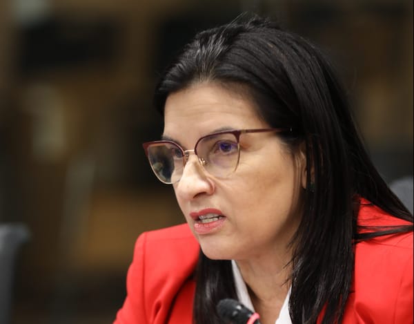 Marta Esquivel Rodríguez, presidenta ejecutiva de la CCSS, este miércoles en la Asamblea Legislativa | Cortesía