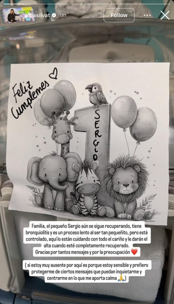 Comunicado de Alba Silva en sus historias de Instagram. 