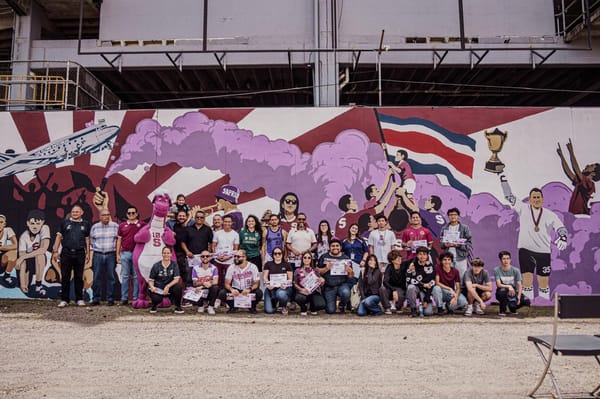 Nuevo mural de Saprissa. Cortesía Saprissa. 