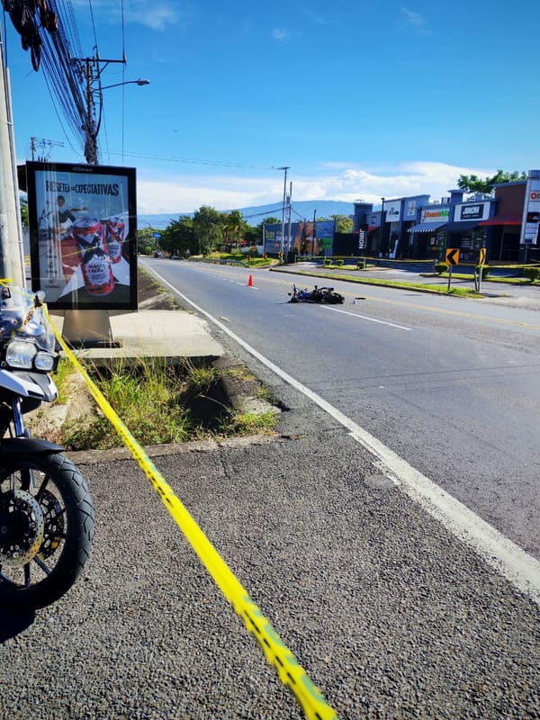 Escena del accidente de tránsito. 