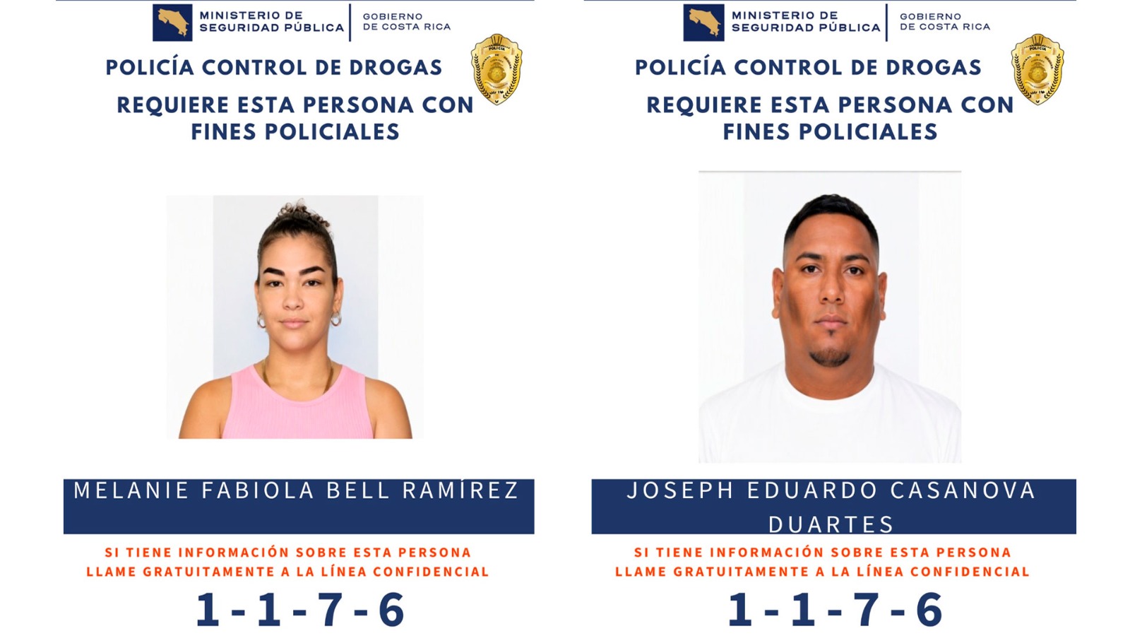 Melanie Bell y Joseph Casanova son buscados por la PCD