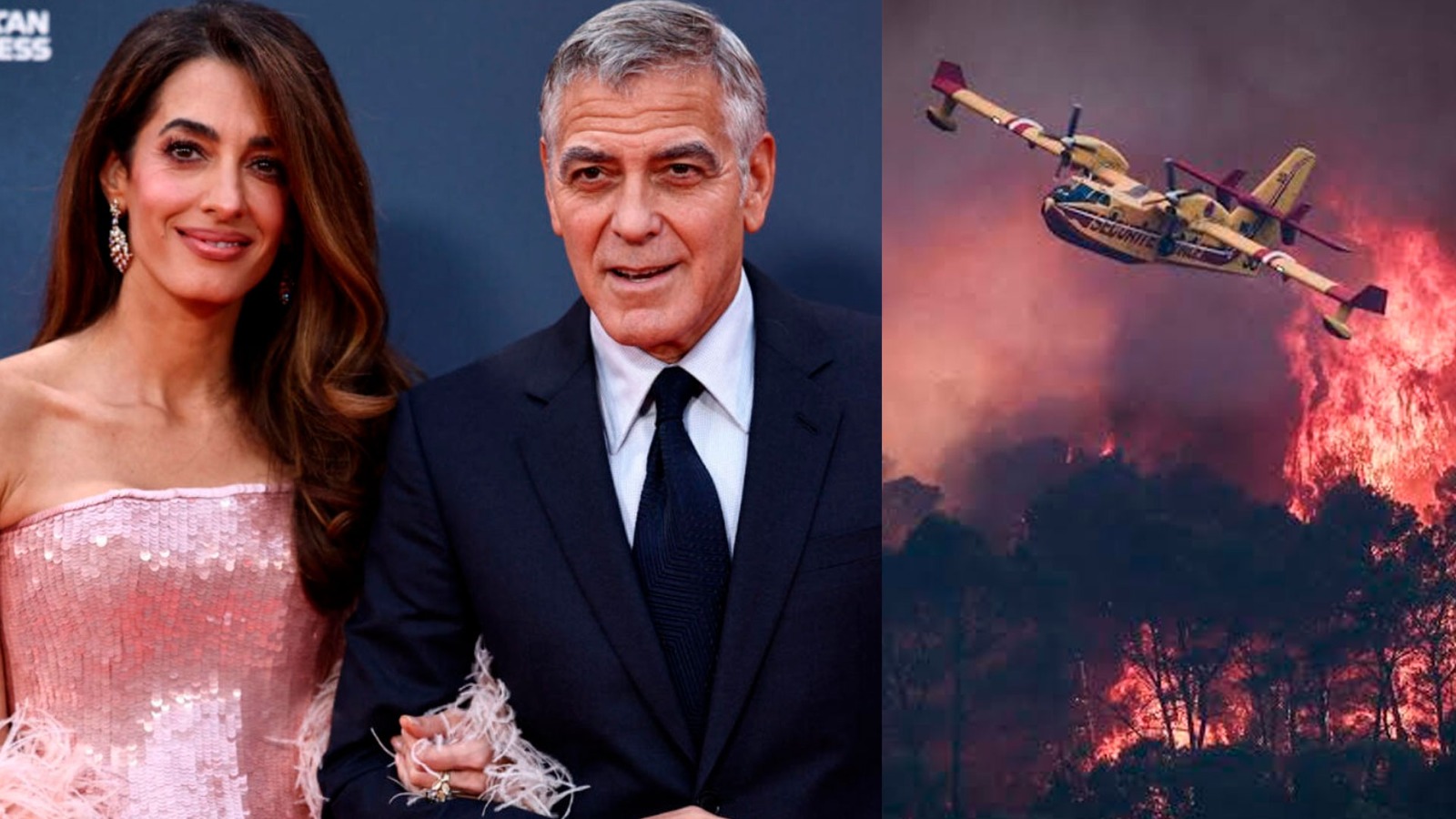 George y Amal Clooney evacúan su propiedad en Francia ante el avance de incendios forestales